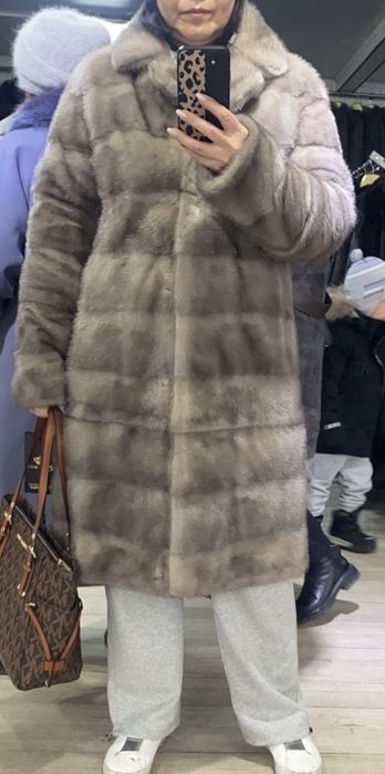 Норковая шуба колотый лед