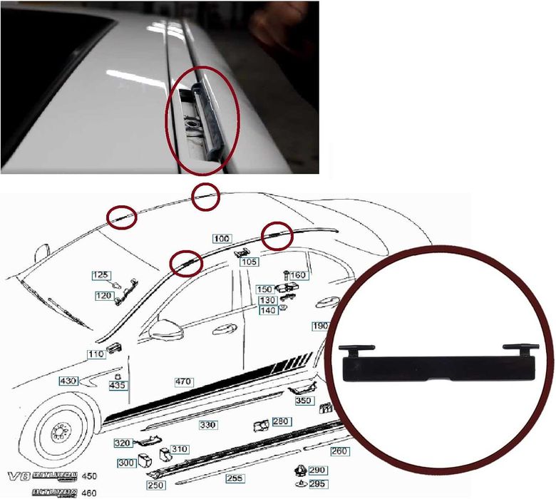 Капачка за отвор на багажник за покрив за Mercedes-Benz E-Class W213