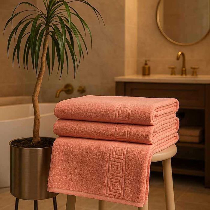 Хавлиена кърпа за баня, хавлия, 70 х 140 см, гръцки десен, 3 цвята