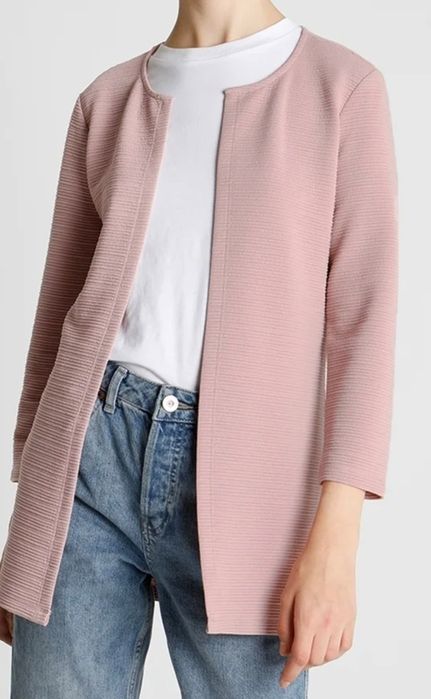 Нова дамска наметка жилетка сако черна розова  XS S M