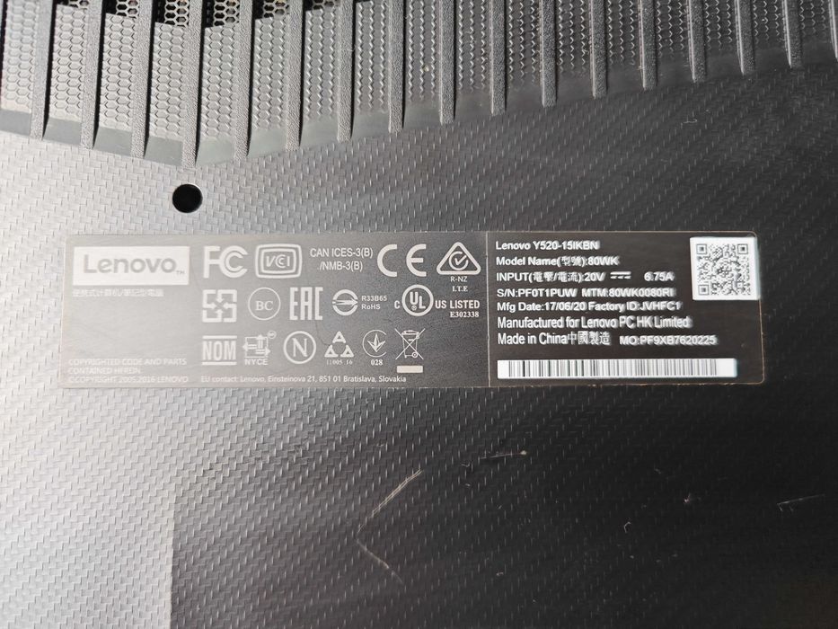 Lenovo Legion Y520 – i5 16GB RAM 256 GB SSD + 1 TB HDD GTX 1050 Ti 4GB