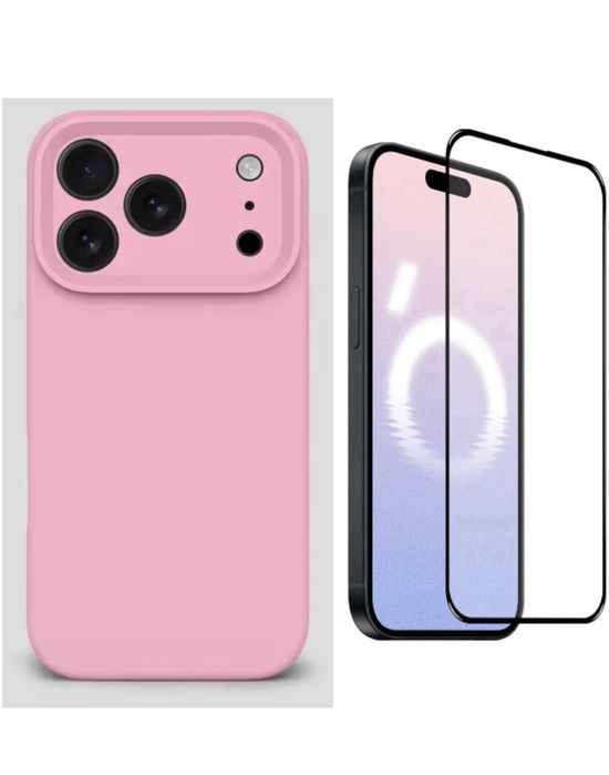 Husa Classic Alcantara + Folie Sticla Iphone 17/17 AIR/17 PRO/ PRO MAX