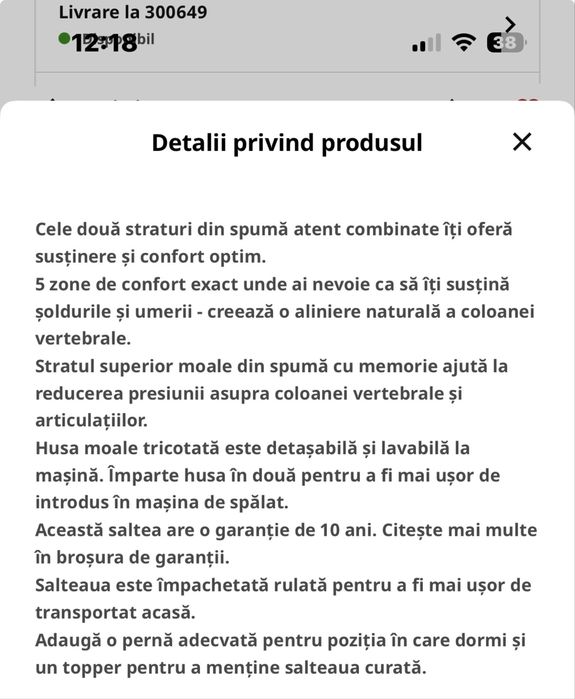 Saltea  IKEA Abigda 80/200