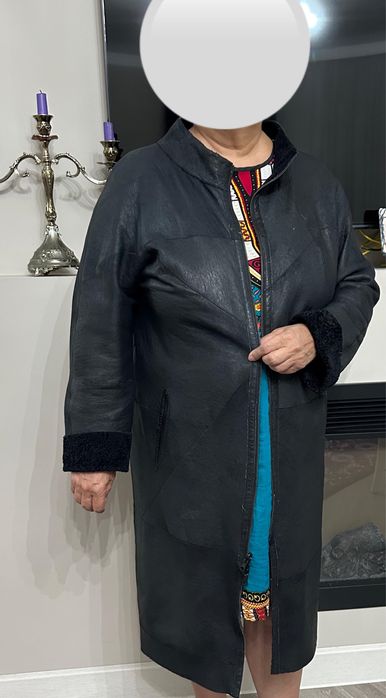 Кожаный плащ двусторонний