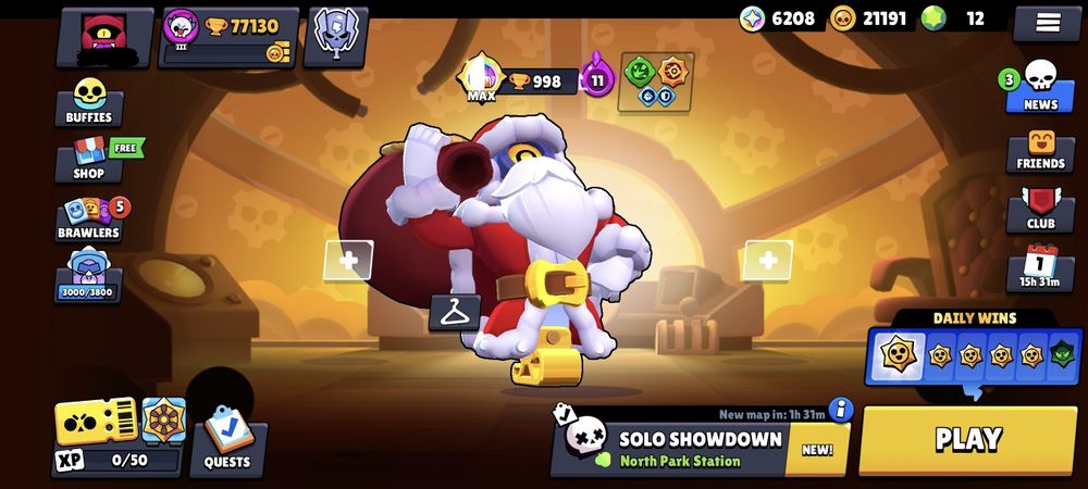 Продам жирный аккаунт в бравл старс 77к кубков