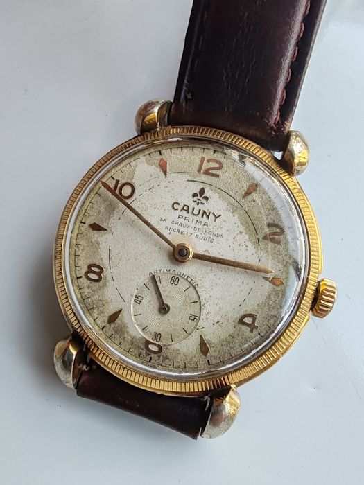 Ceas Cauny Prima Int Manuala 36,5 mm Placat cu aur