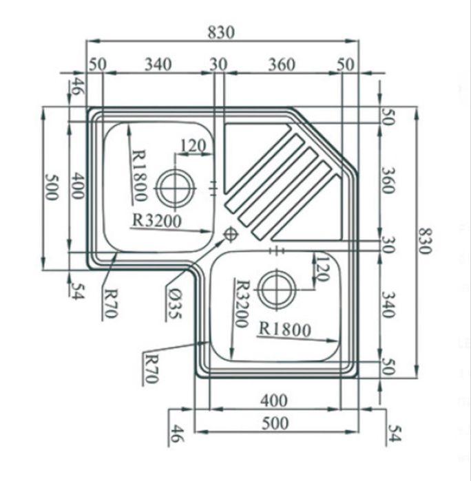 Chiuveta bucatarie FRANKE de colt, 2 cuve, inox satinat+ baterie
