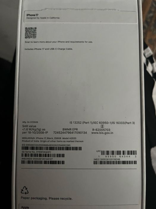 Iphone 17 256gb.