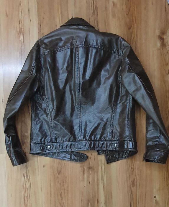 Мъжко кафяво кожено яке Playlife