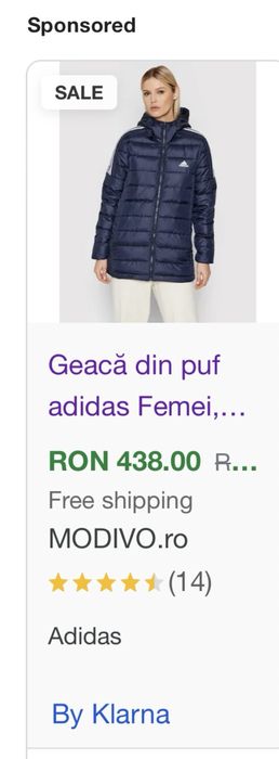 Geaca ADIDAS ESSENTIALS Light Down Hooded Parka Marimea S
