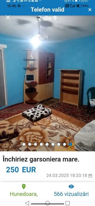 Vând garsonieră mare la parter.