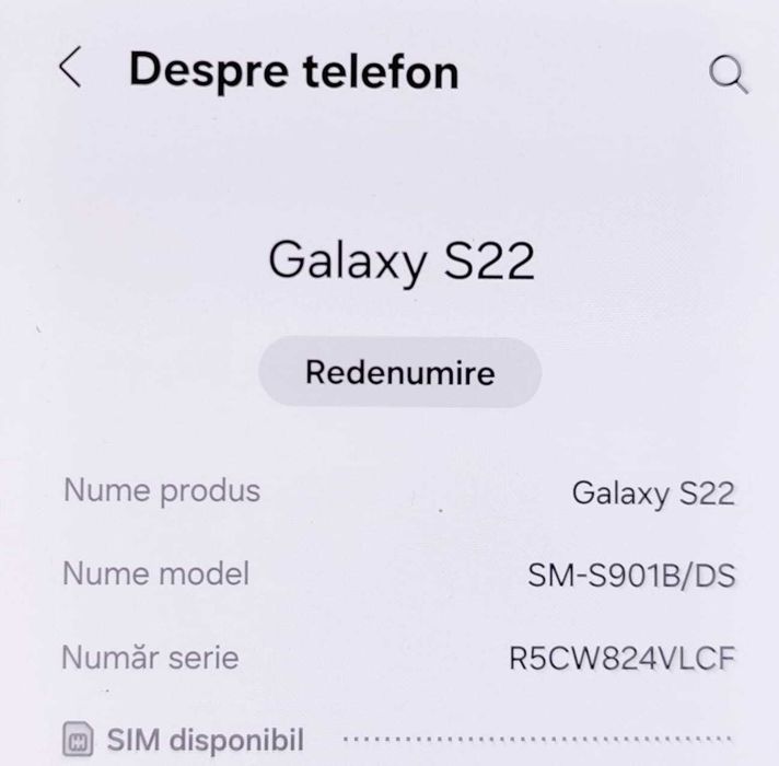 (AG 35)Telefon Samsung S22 5G b.34295 - 1180 Lei Garantie 2ani!