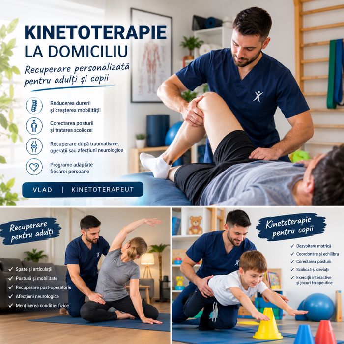 Servicii Profesionale de Kinetoterapie pentru Adulți și Copii.
