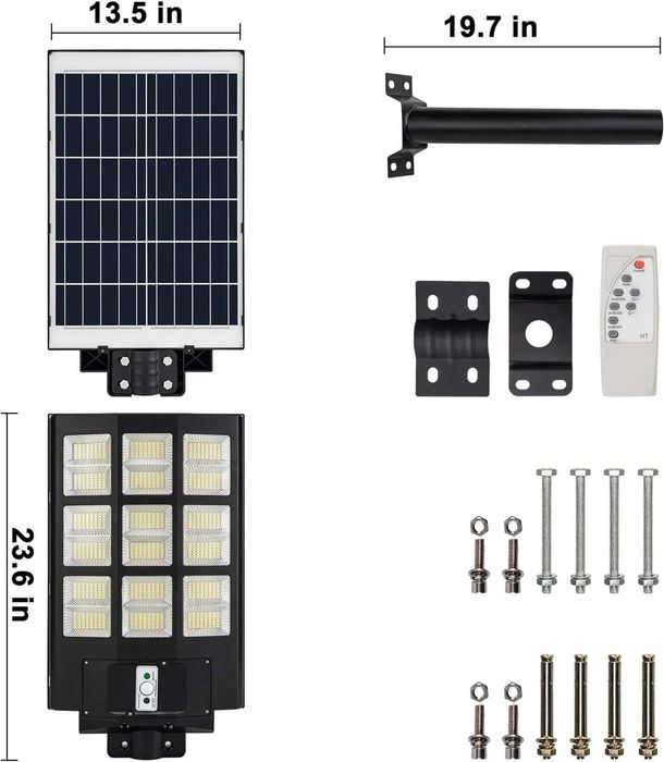 HYPOW 1000W соларна лампа за открито със сензор за движение, 30000lm