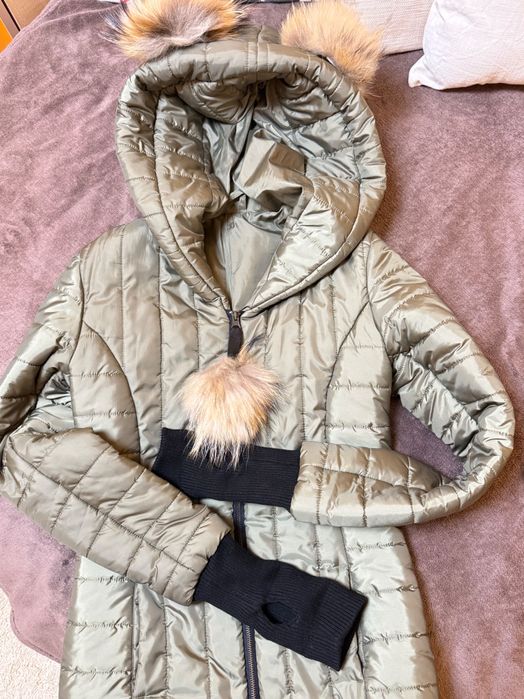 Дамско зимно яке с естествен пух