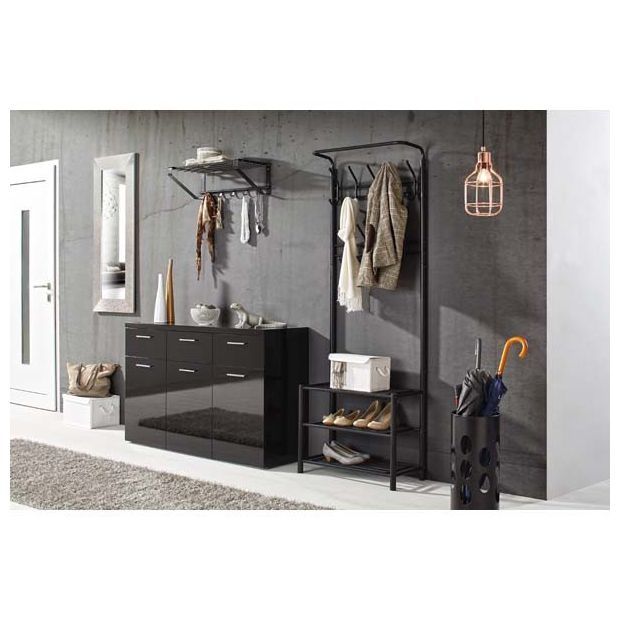 СТОМАНЕНА закачалка+етажерка за обувки на 3 етажа