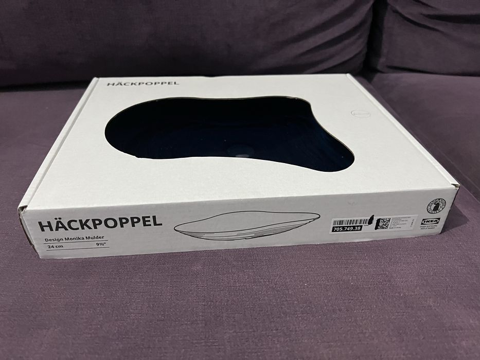 Häckpoppel, IKEA, bol decorativ de sticlă, handmade, albastru