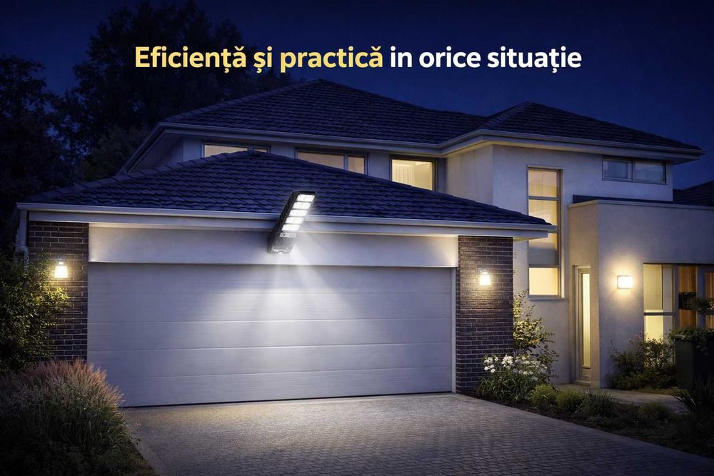 Lampa solara LED 2500W cu telecomanda iluminare exterior