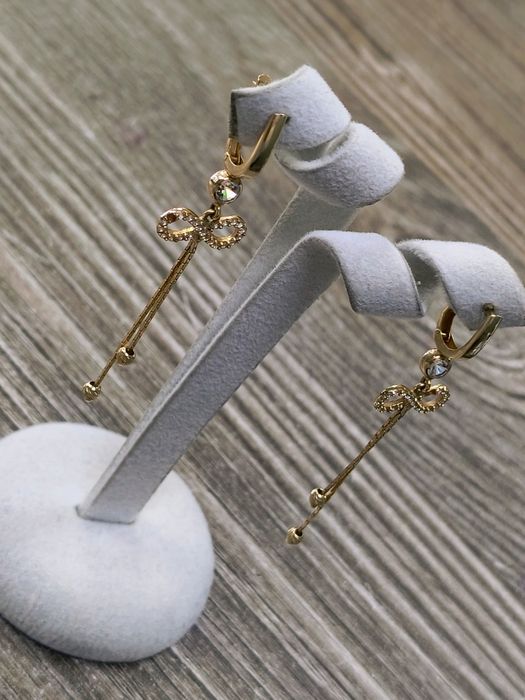 Златни обеци с висулка 3.90гр / 14К