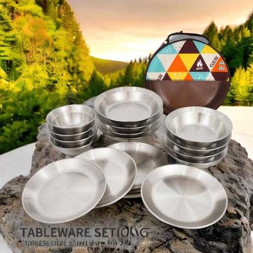 Походный набор посуды для пикника 16 предметов