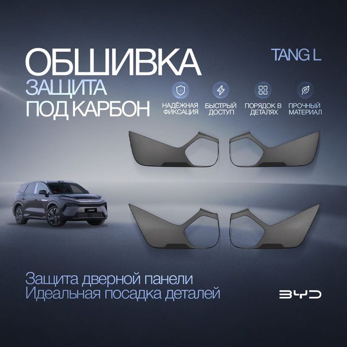 Карбоновая защита обшивки дверей для BYD Tang L