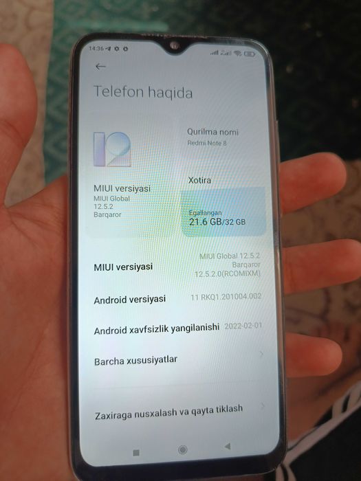 Redmi note 8 ishlatilgan