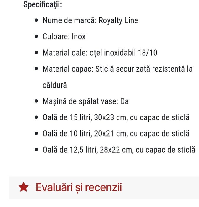 Set de oale din inox