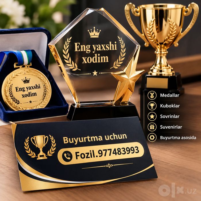 Kubog. Medal. Sovrinlar.buyurtma asosida yasash