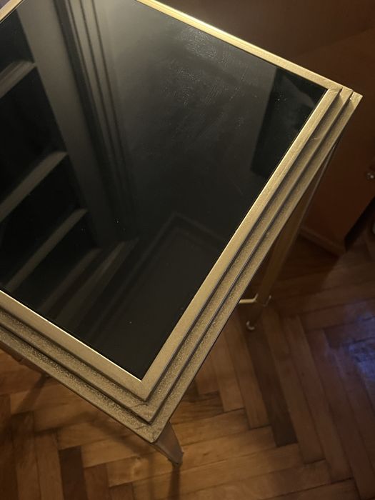 Masa auxiliara auriu sticla 80 cm Mauro Feretti