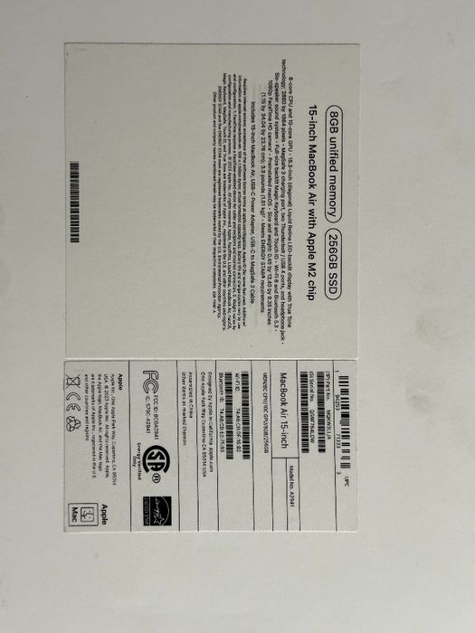 Продам MacBook Air 15" M2 (8/256 ГБ) Midnight