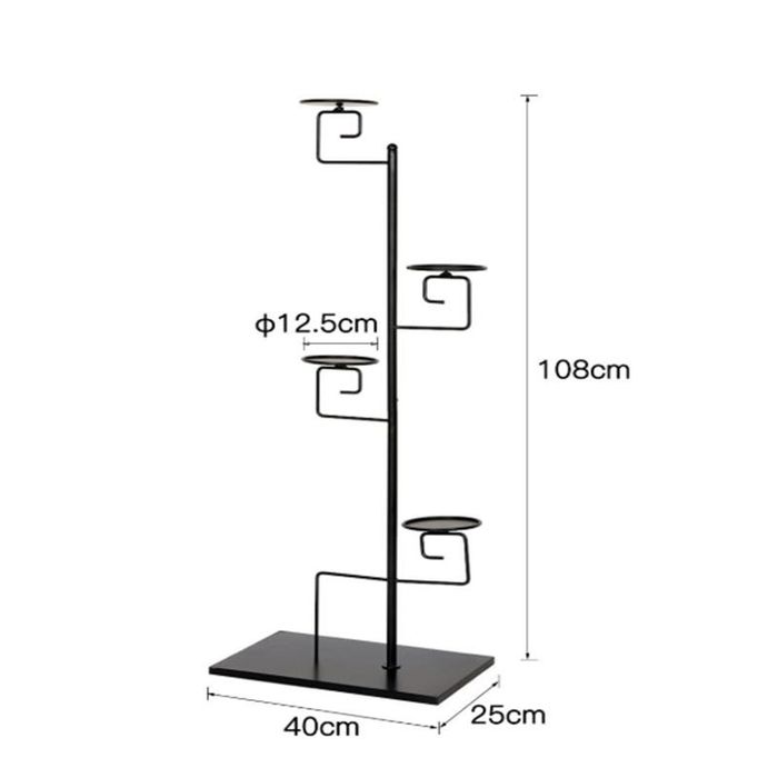 Метална поставка за цветя с 4 нива YPABMC1414BK-N