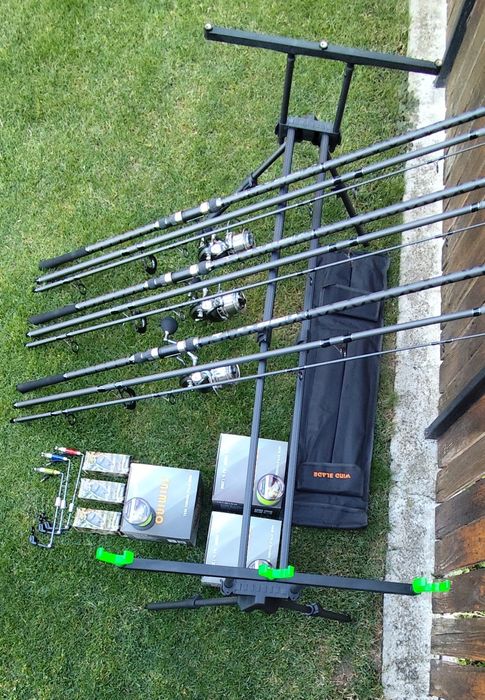Set 3 Lansete 3,90m,3 Mulinete 10.000 Long Cast,Rod Pod,Senzori