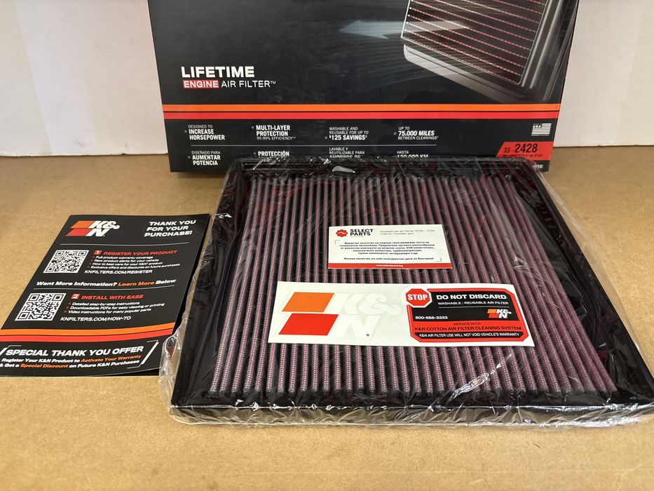 K&N КиН KN панелен спортен филтър 33-2428 BMW f10 F25 F15 F01 N55