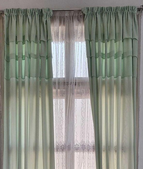 Пердета завеси тънки и плътни,  зелени