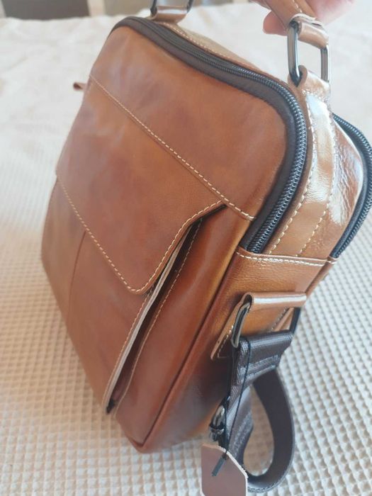 Мъжка кожена чанта 22х26 см.