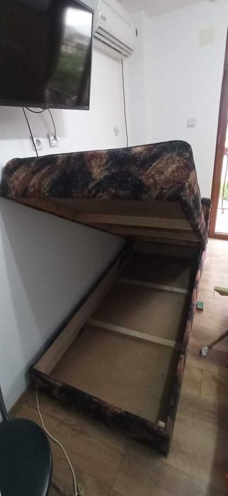 Ieftin Pat 1 Persoana cu lada si sistem de Rabatare
