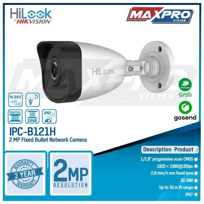 Camera bullet IP Hikvision HiWatch HWI-B121H 2MP 2.8mm H.265+ PoE noua