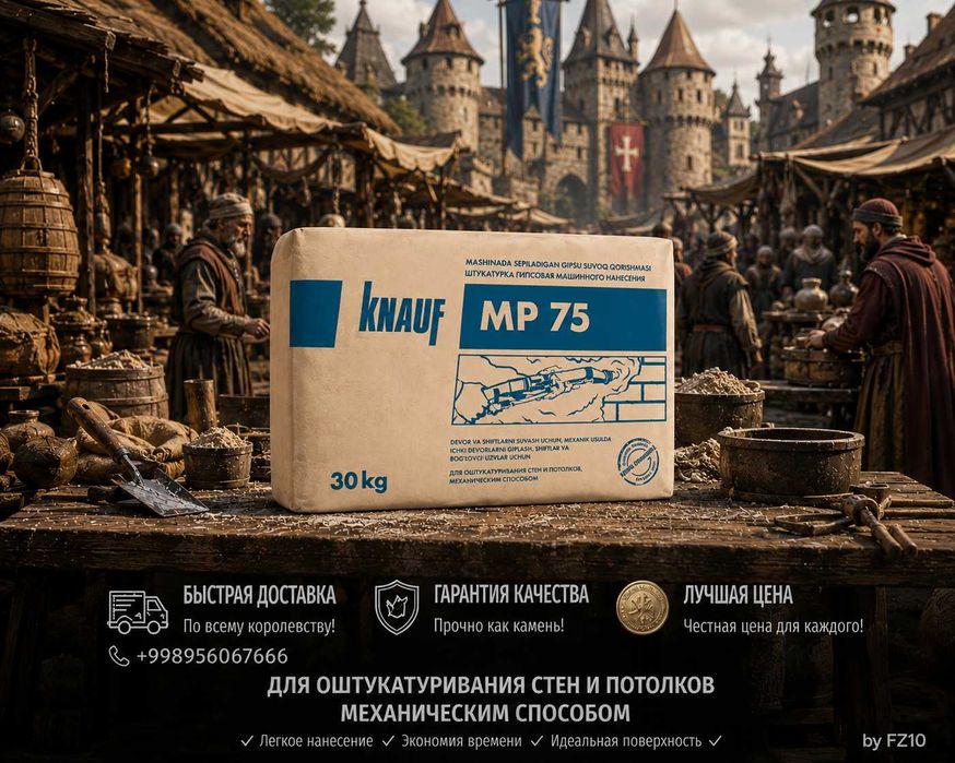 Knauf MP 75 (Кнауф МП-75)— это универсальная сухая штукатурная смесь
