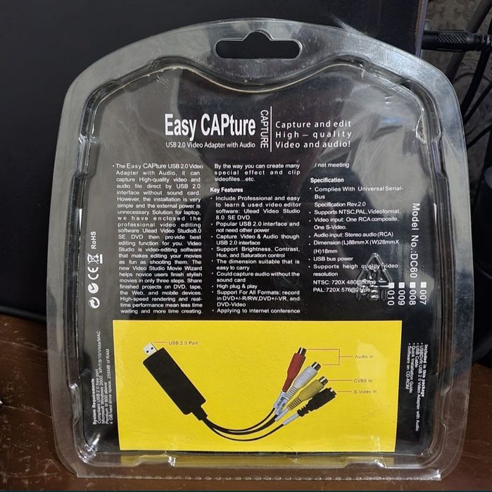 Easy CAP, Видео захват/ Video capture, VHS to USB.  Videomontaj Видеом