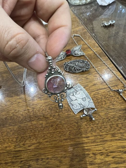 Подвес.  Брошь серебро . 875 / 916 проба