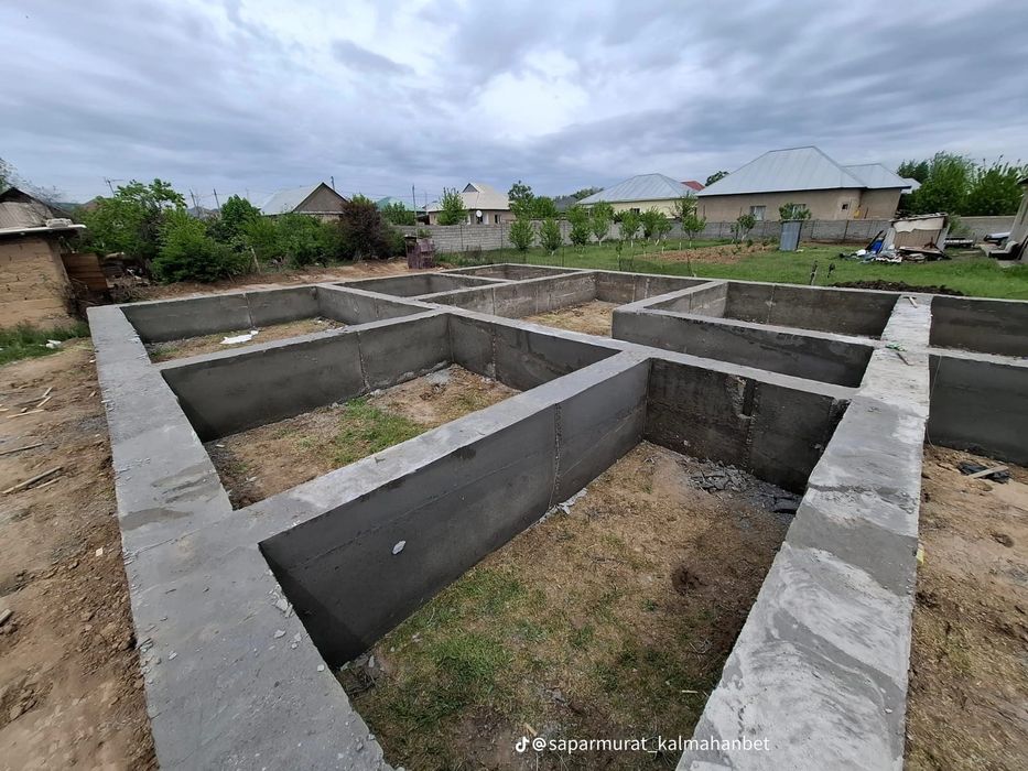 Заливаем фундамент фундамент құйамыз