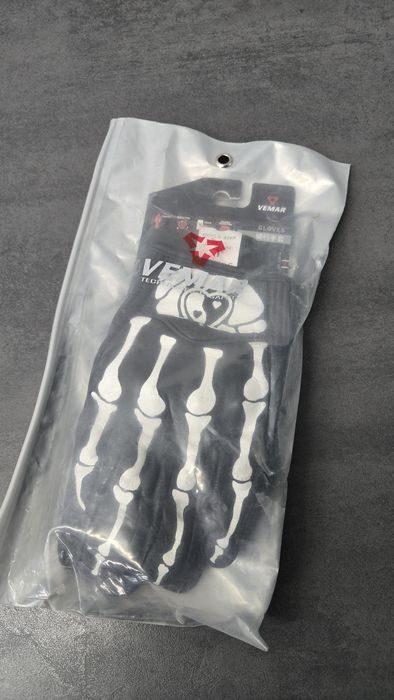 Mănuși moto skull 100% piele cu întărituri pentru degete  marimea L