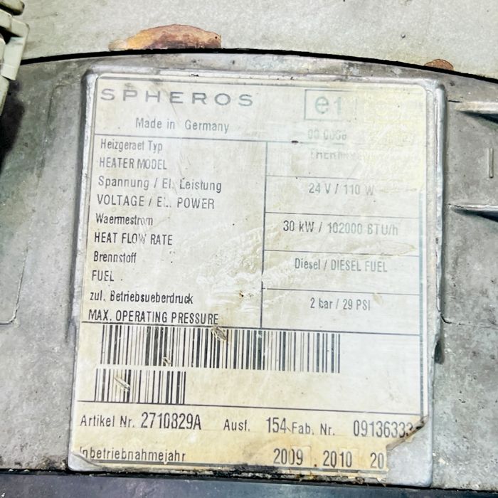 20276213 Boiler apa VOLVO, SPHEROS B7, B8, B9, B12 bus (2005-) VOLVO