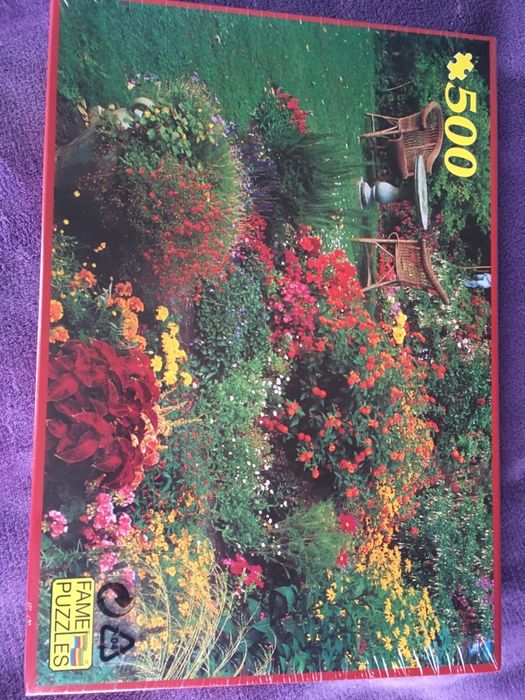 2бр нови  пъзели Portofino Италия 1000 части Градина с цветя 500