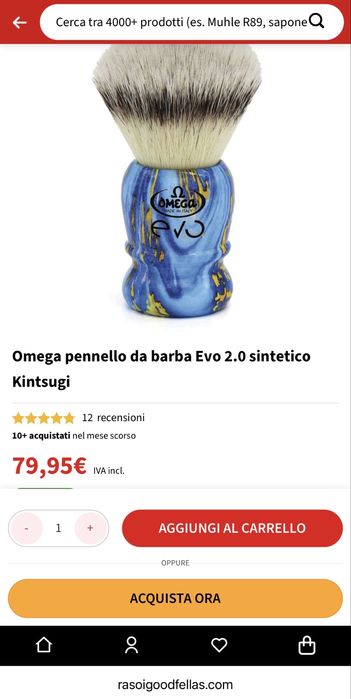 pamătuf bărbierit sintetic Omega Evo 2.0  Kintsugi