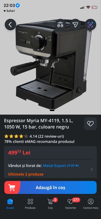 Espressor manual myria