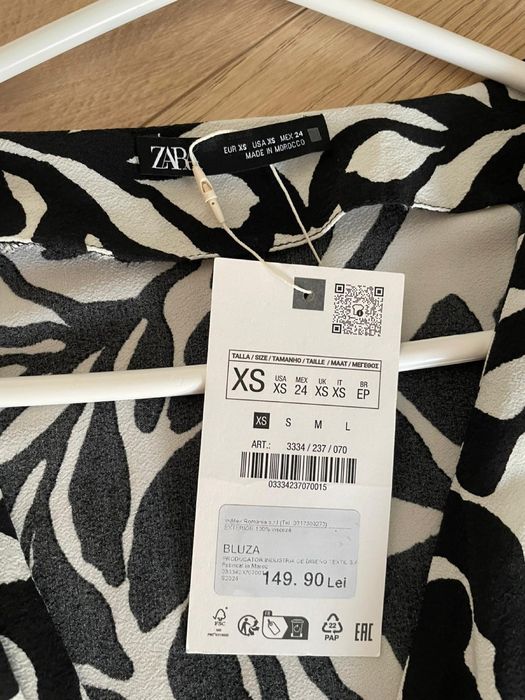 Camasa Zara stil kimono, noua, XS