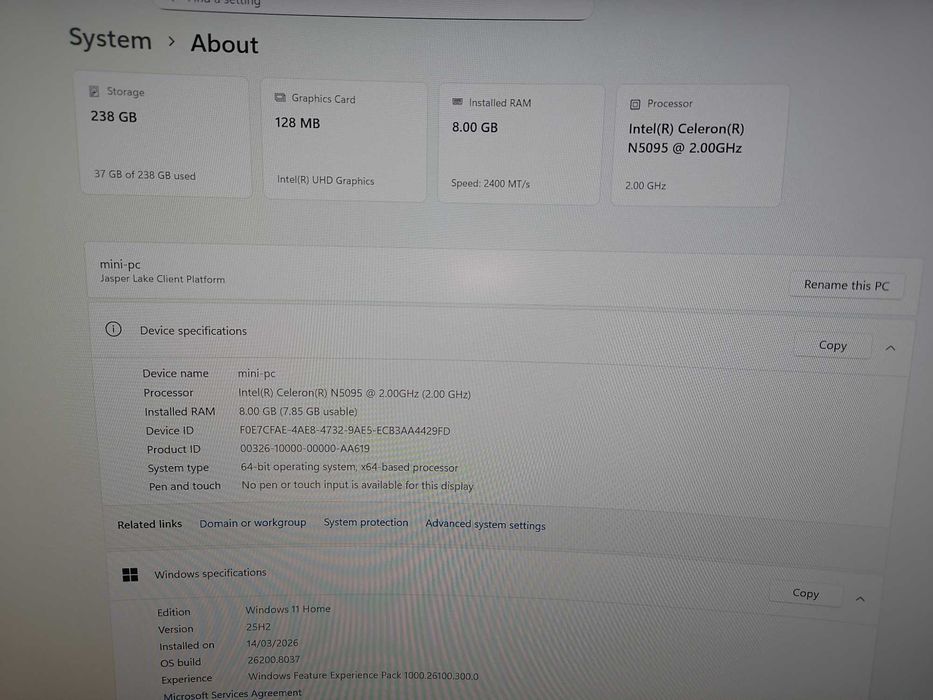 Mini PC Firebat T8PRO, Intel N5095, 8GB DDR4, 256GB, Gigabit, WiFi, BT