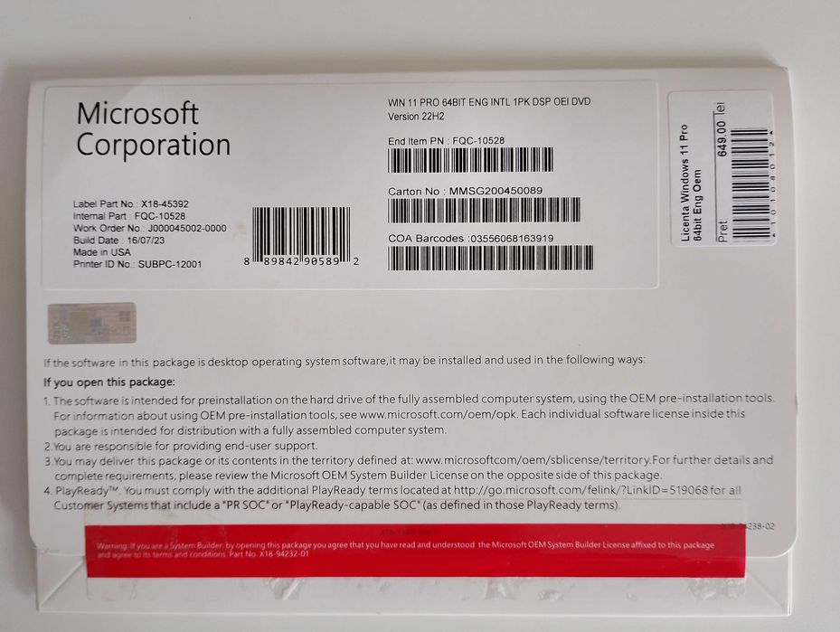 Licență Windows 11 Pro