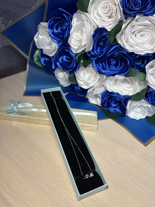 Букет из атласной ленты